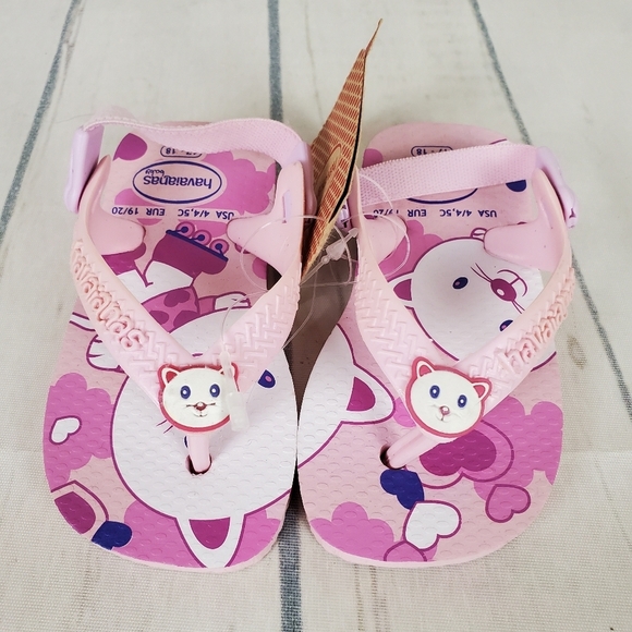 2/$25 Havaianas Brasil Kitty Sandals Pink  Size 4/5C - Picture 1 of 12